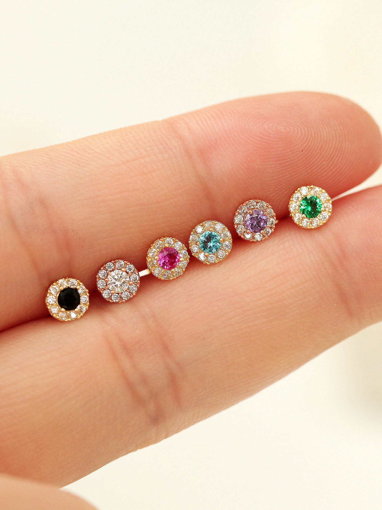14K Gold Candy Cubic Cartilage earring 20g - Image 9
