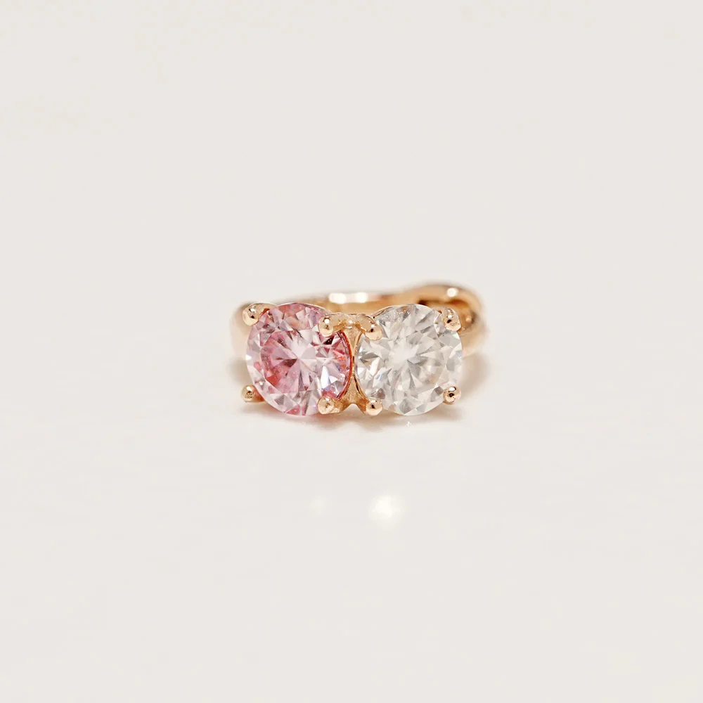 14K 18 Moissanite Dia Mini Two Way Hoop Earring - Image 15