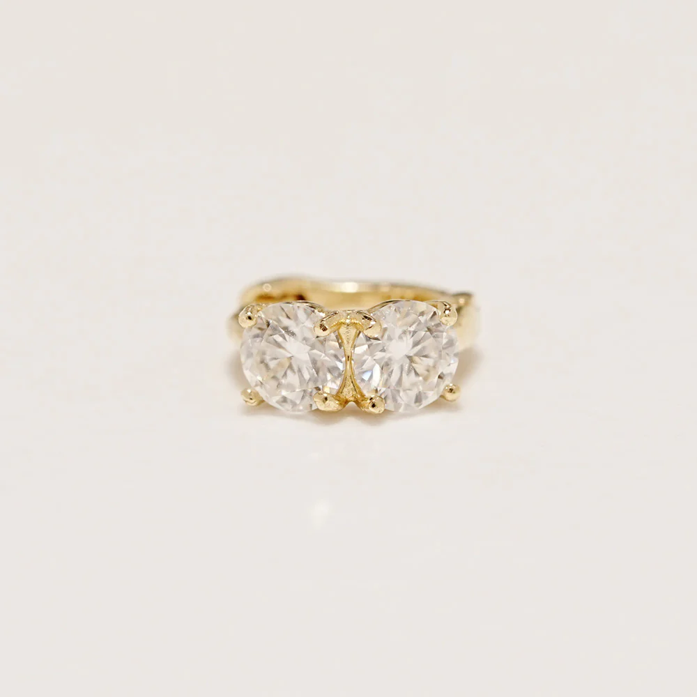 14K 18 Moissanite Dia Mini Two Way Hoop Earring - Image 16