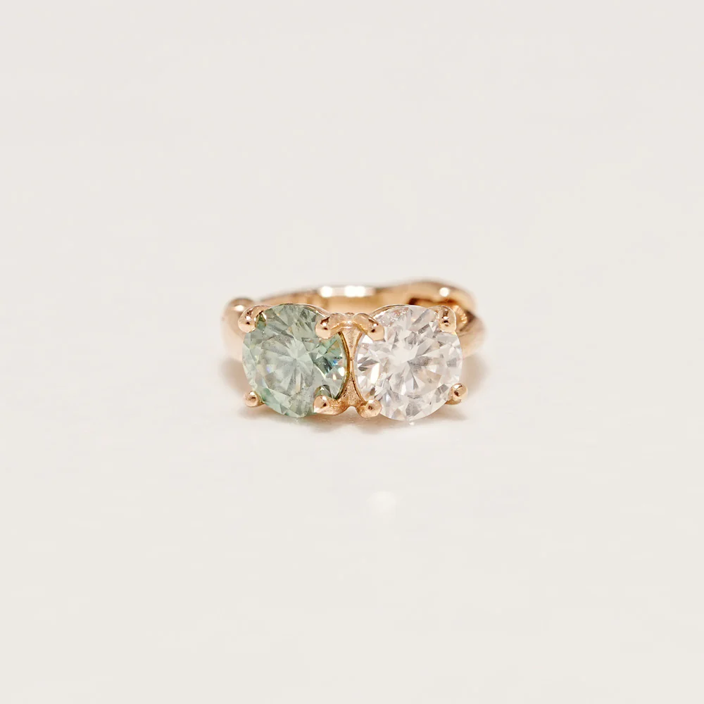 14K 18 Moissanite Dia Mini Two Way Hoop Earring - Image 18