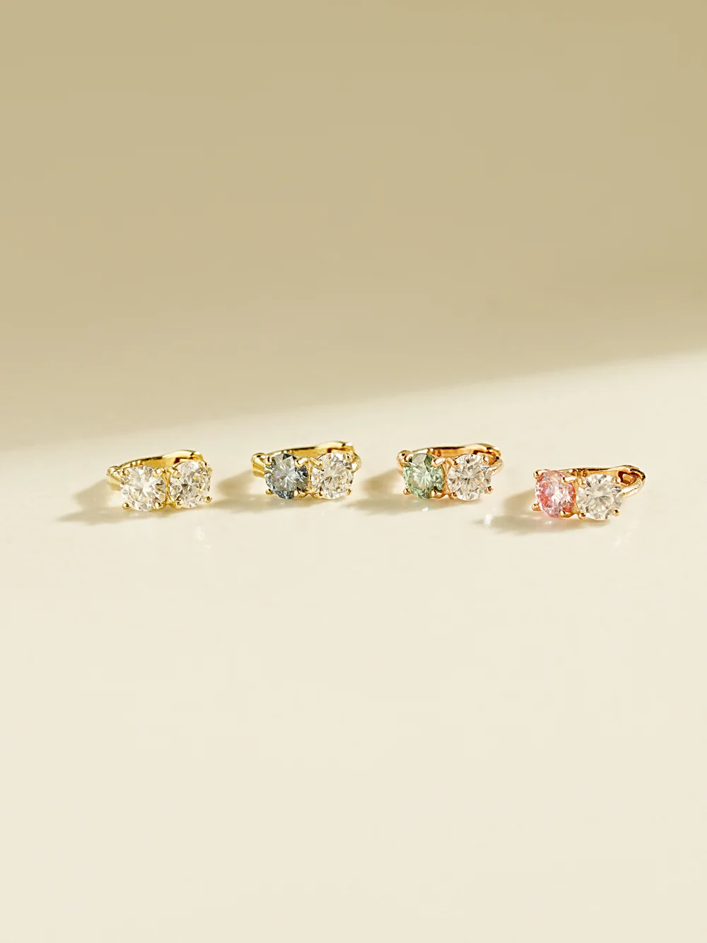 14K 18 Moissanite Dia Mini Two Way Hoop Earring - Image 3