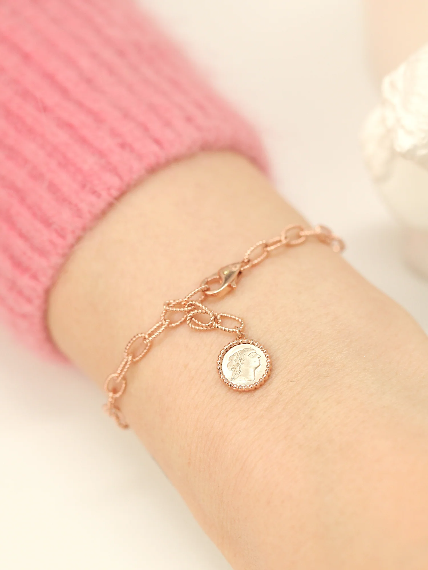 14K 18K Gold Athens Coin Bracelet - Image 7
