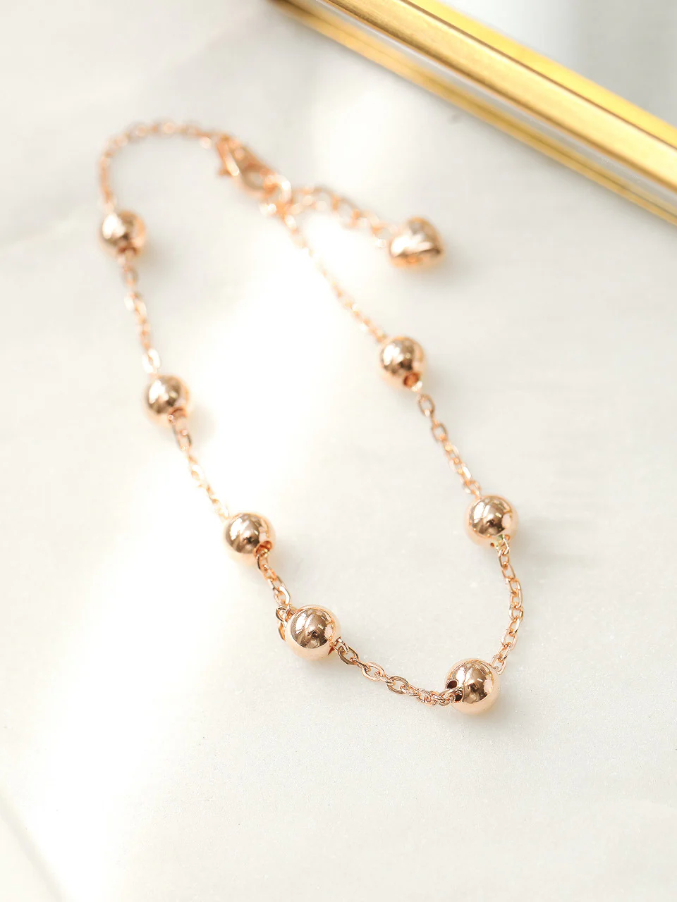 14K 18K Gold Ball Bracelet 5mm - Image 5