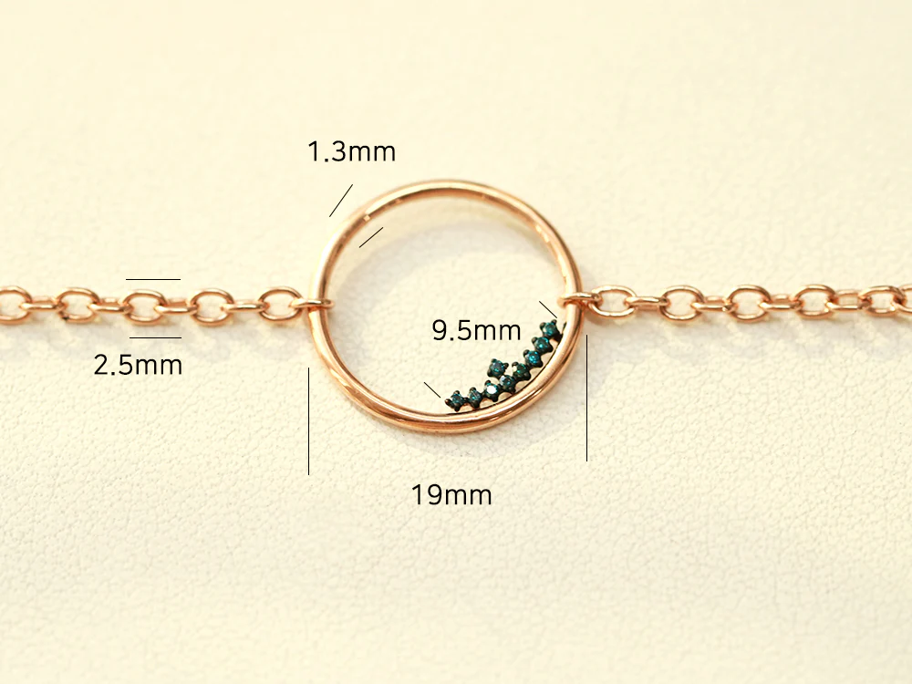 14K 18K Blue Diamond Circle Bracelet - Image 11