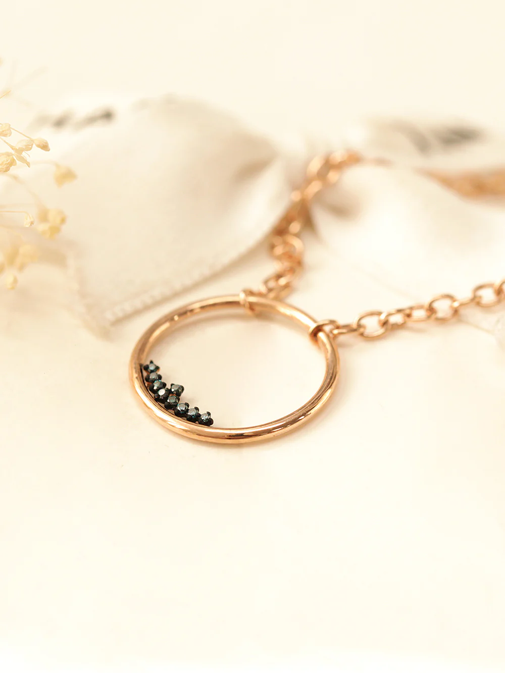 14K 18K Blue Diamond Circle Bracelet - Image 3