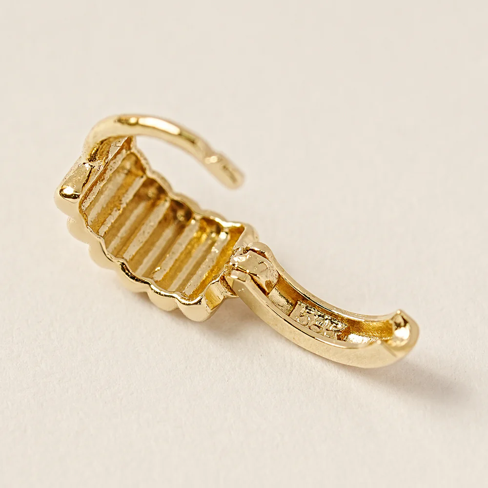 14K 18K Embossed Ring Cartilage Hoop Earring - Image 14
