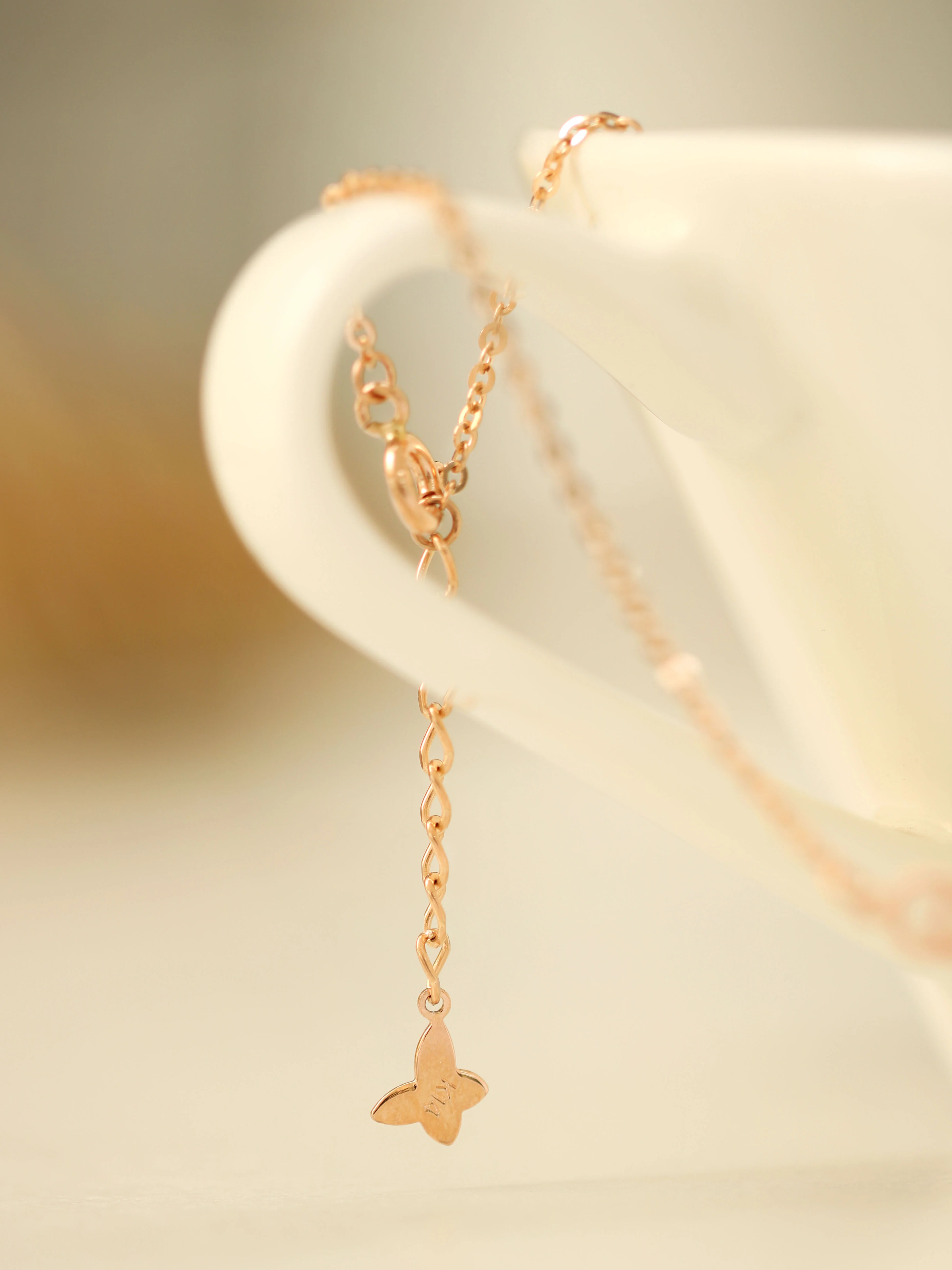 14K 18K Gold Circle Ring Cubic Drop Chain Anklet - Image 9