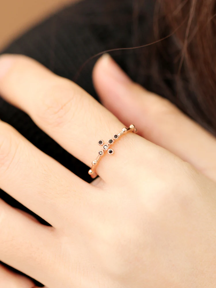 14K 18K Gold Cross Onyx Ring - Image 8
