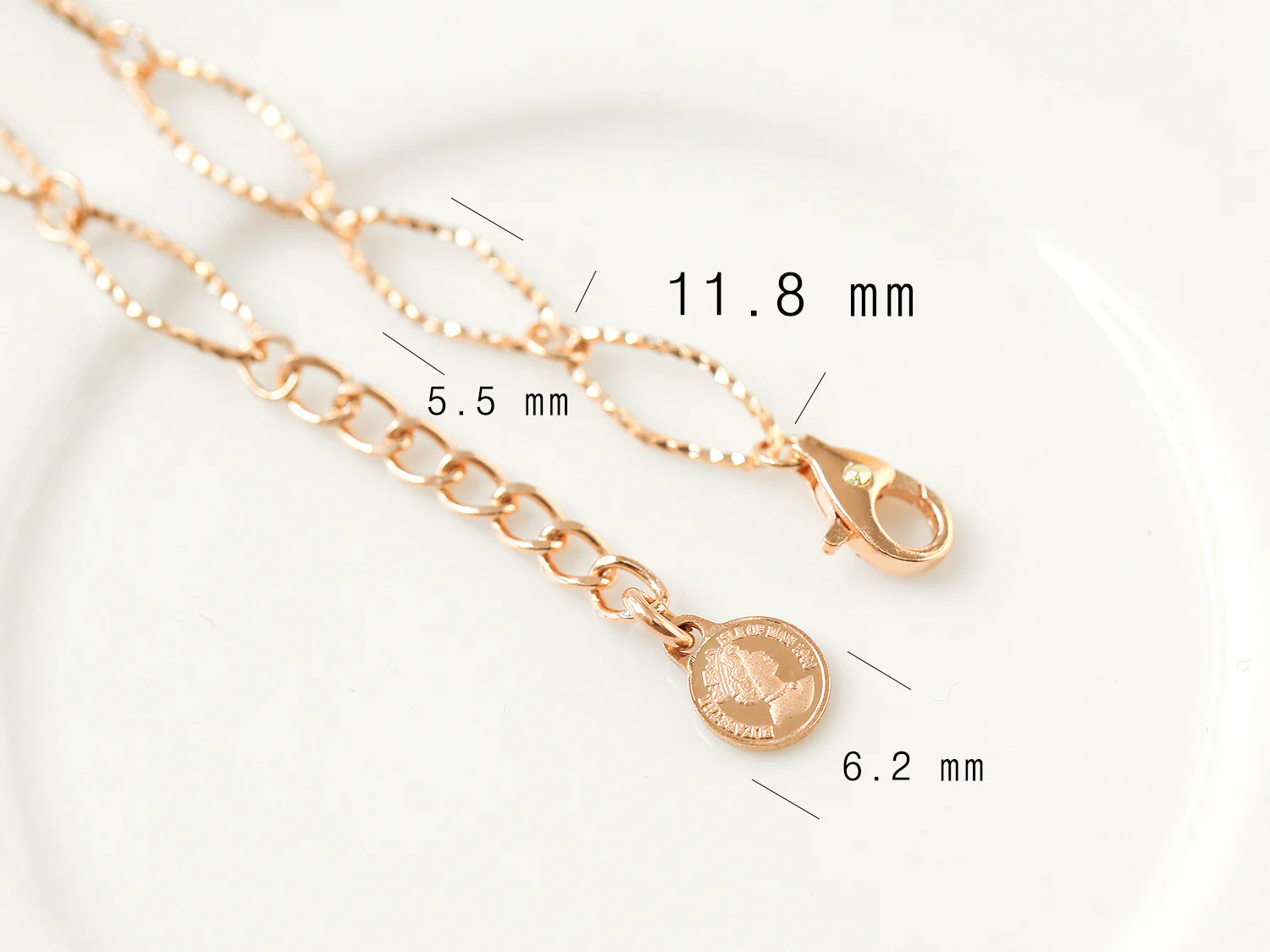 14K 18K Gold Cutting Twist Coin Chain Anklet - Image 8