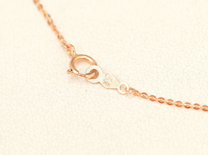 14K 18K Gold Double Circle Black Necklace - Image 7
