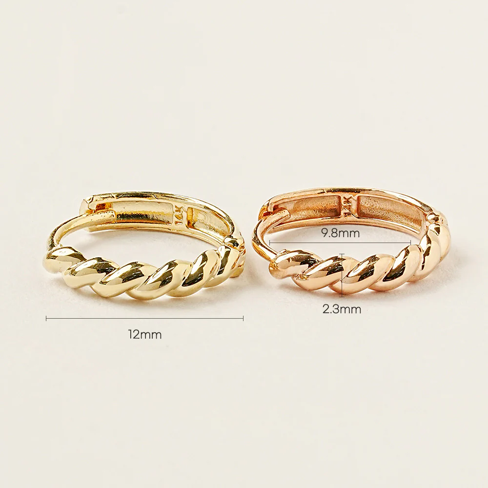 14K 18K Double Knotting Cartilage Hoop Earring - Image 12