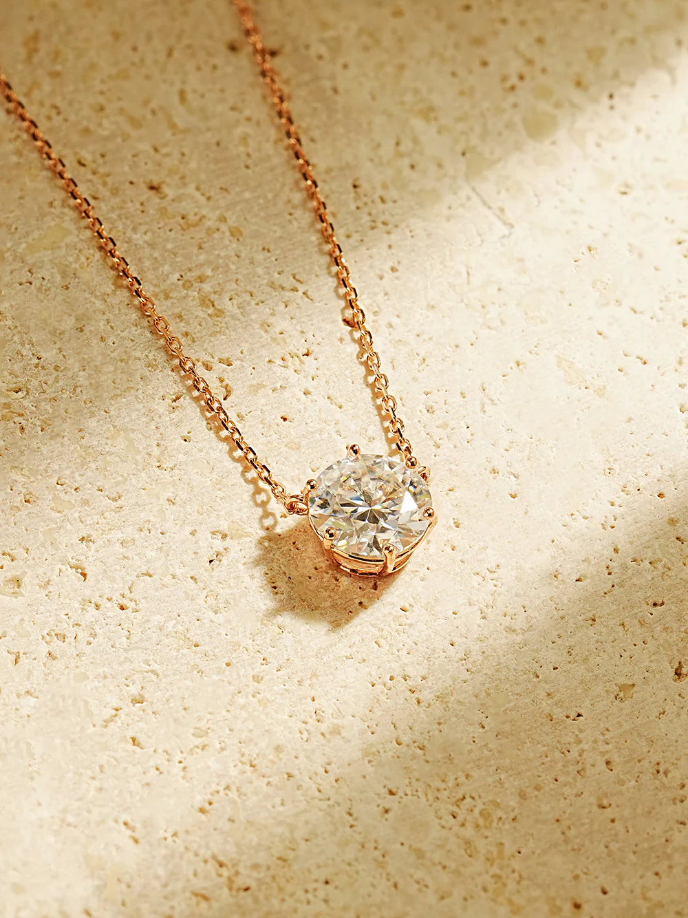 14K Gold 2 Carats Moissanite Dia Six Prong Pendant and Necklace - Image 17