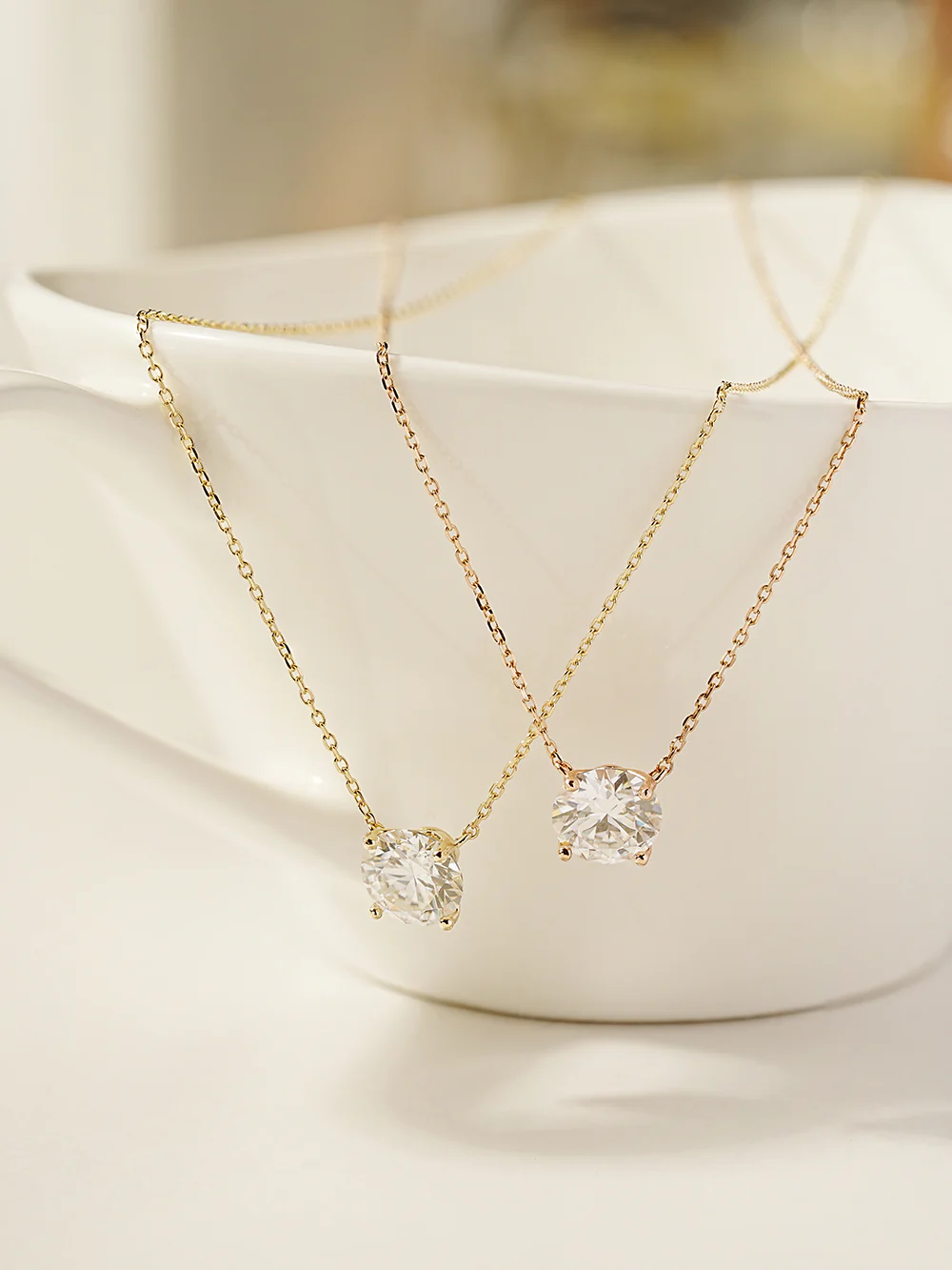 14K 18K Gold 2 Karat Moissanite Necklace - Image 4