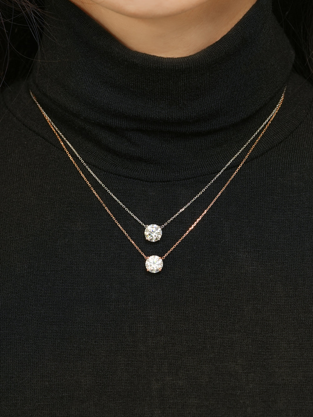 14K 18K Gold 2 Karat Moissanite Necklace - Image 7