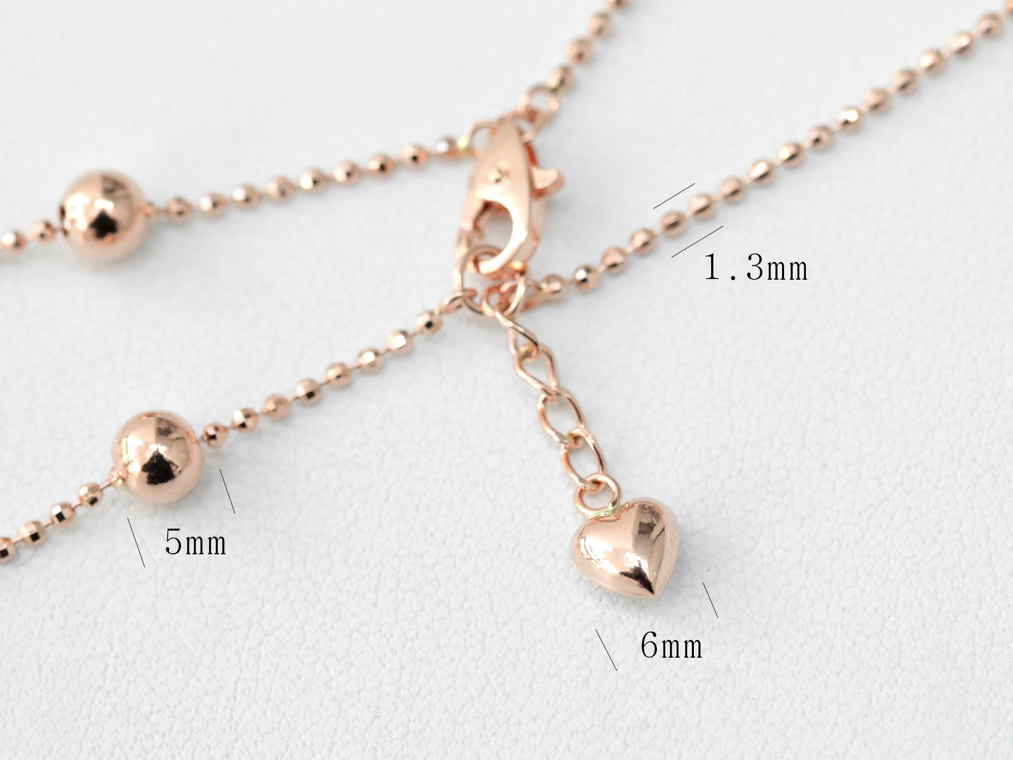 14K 18K Gold 2 Line Shine Ball Bracelet - Image 9