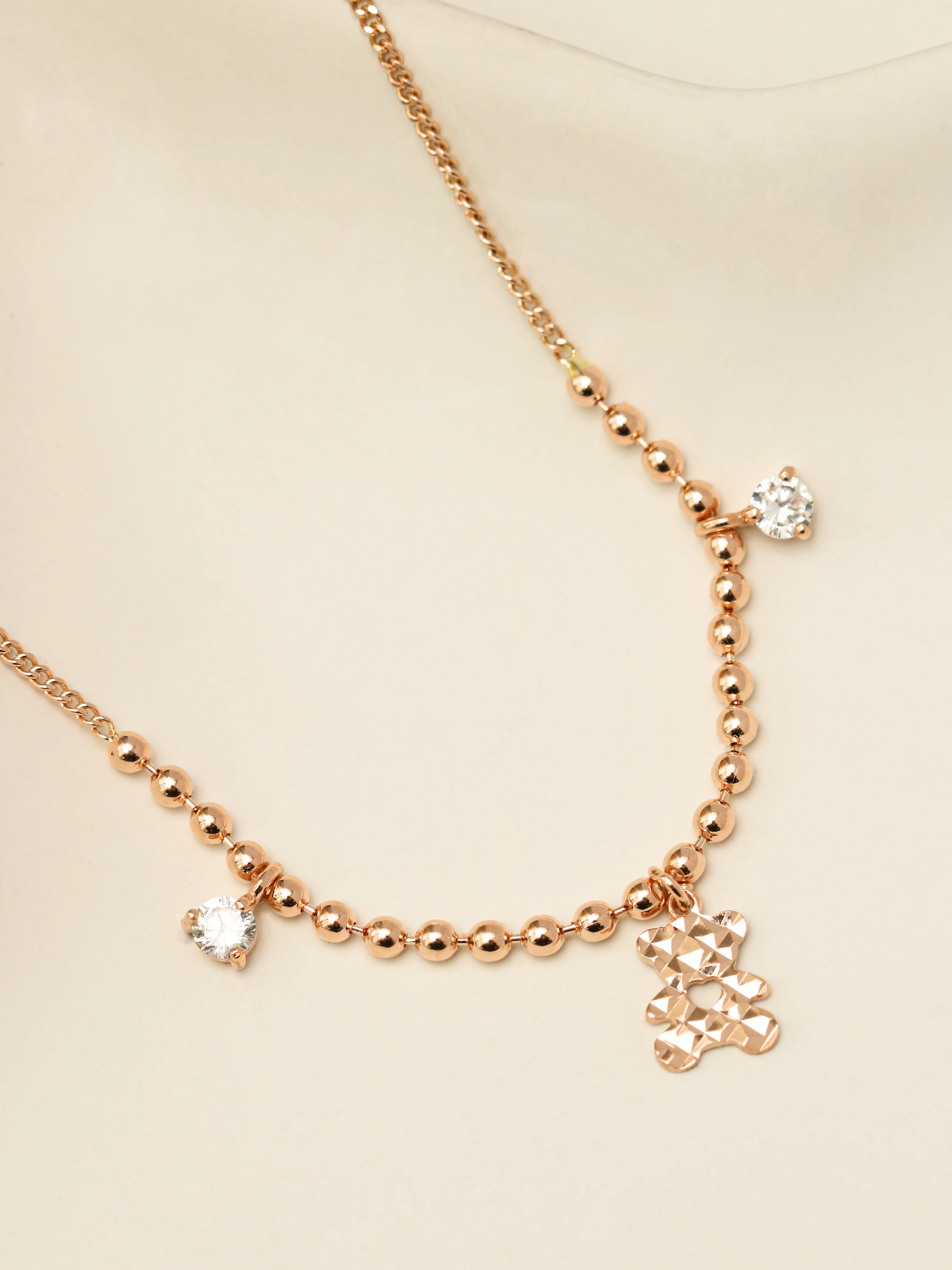 14K 18K Gold Bear Cubic Anklet - Image 10