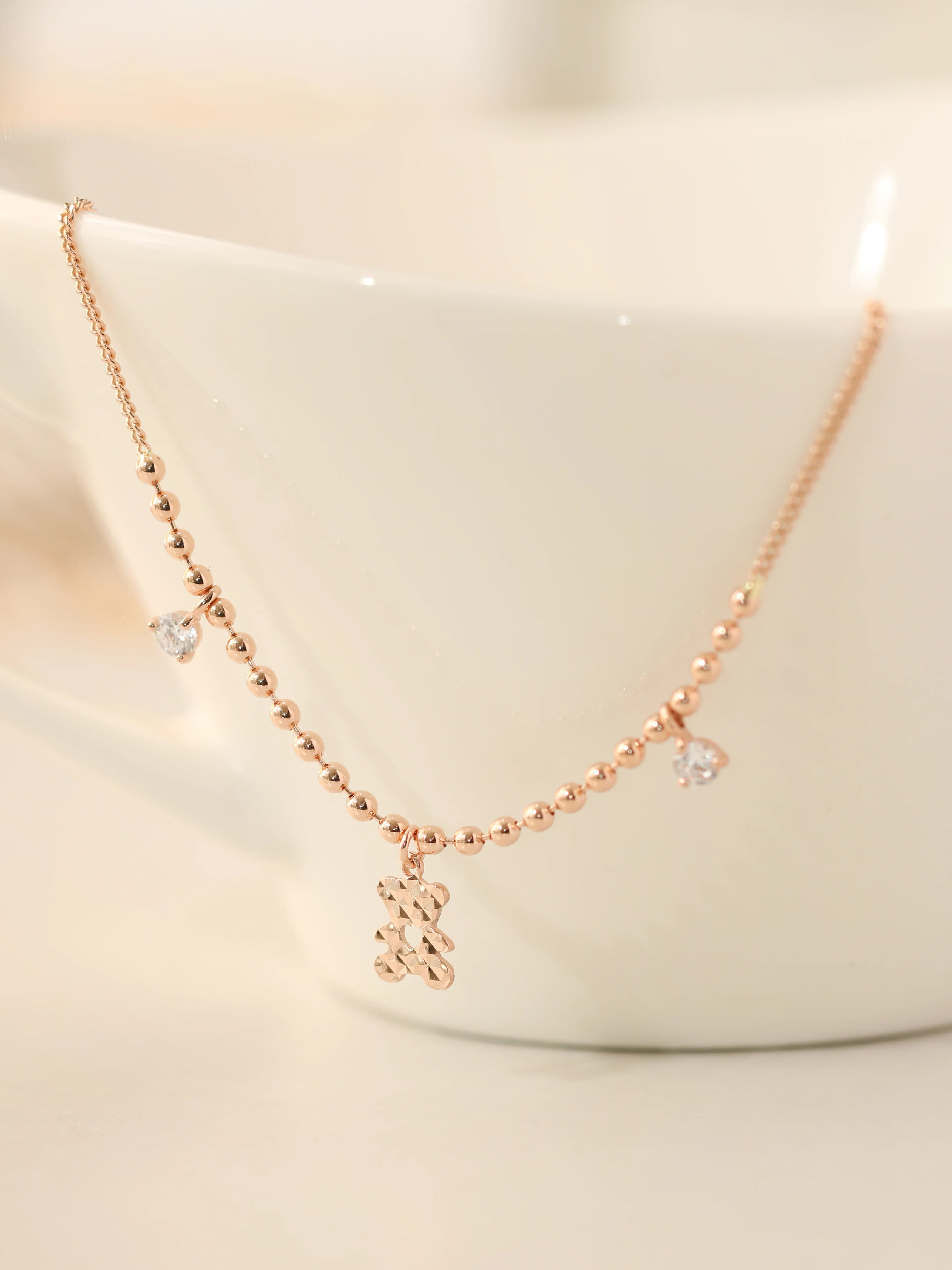 14K 18K Gold Bear Cubic Anklet - Image 8