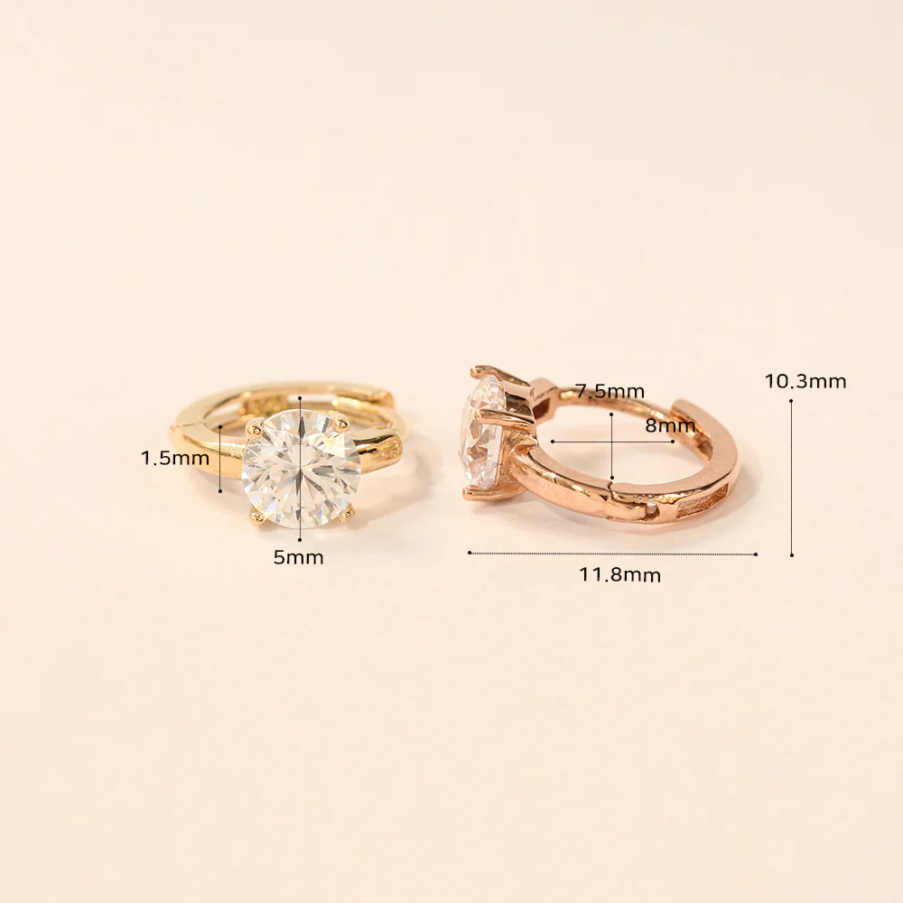 14K 18K Gold Big Cubic Cartilage Hoop Earring - Image 11