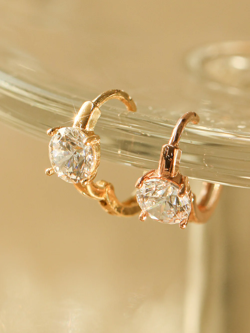 14K 18K Gold Big Cubic Cartilage Hoop Earring - Image 3