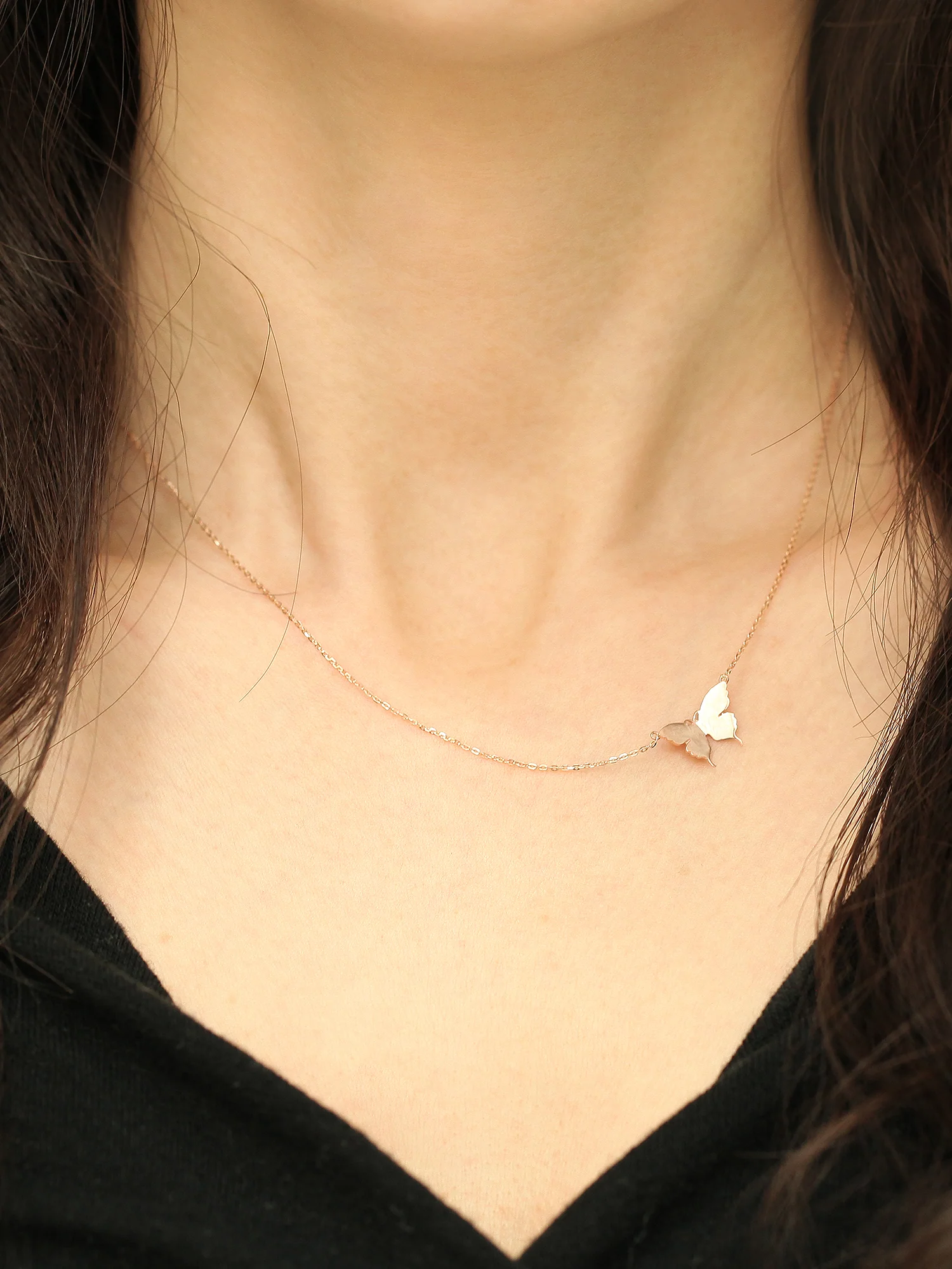 14K 18K Gold Bling Butterfly Necklace - Image 8
