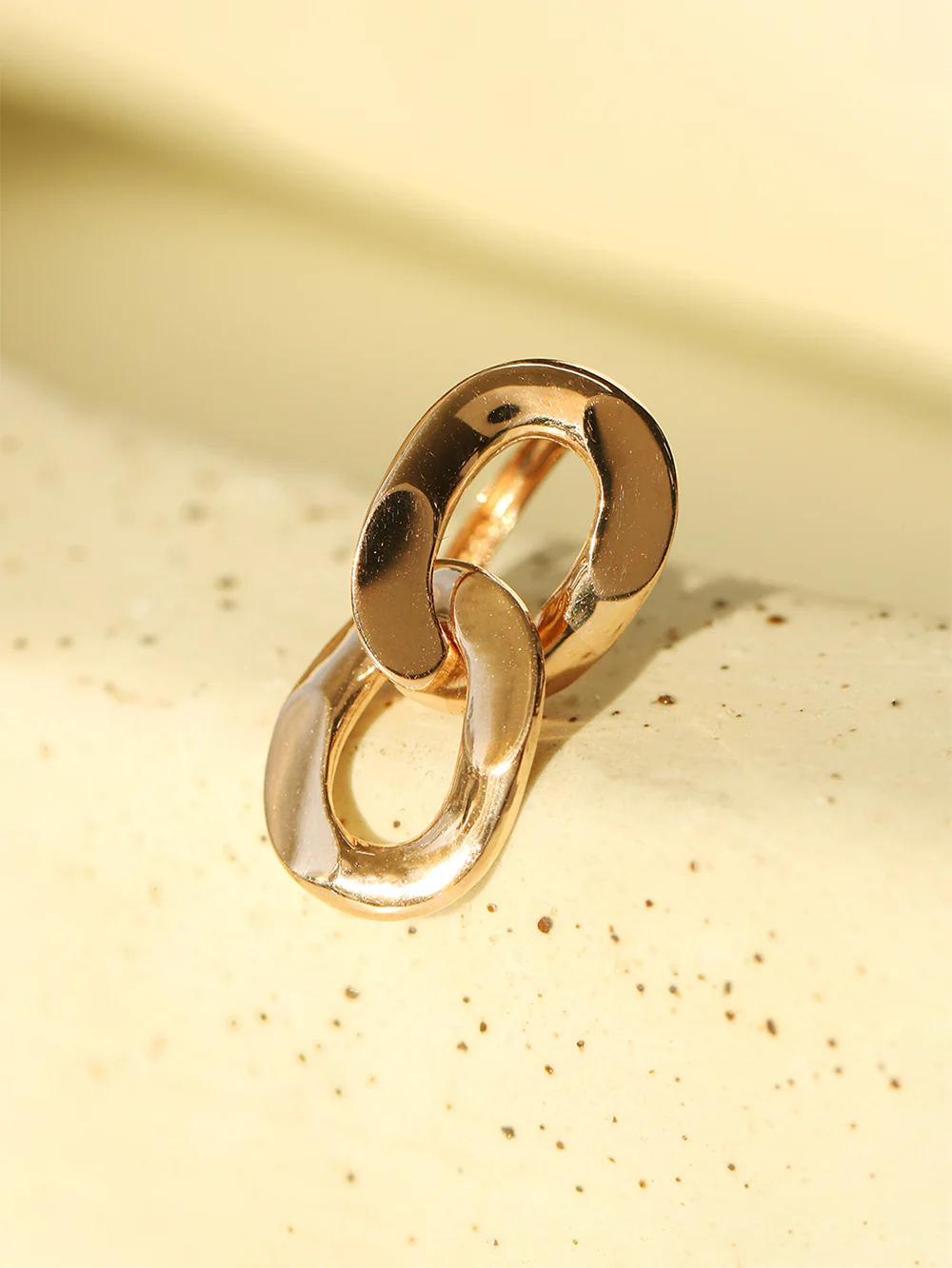 14K 18K Gold Bold Chain Drop Cartilage Hoop Earring - Image 6