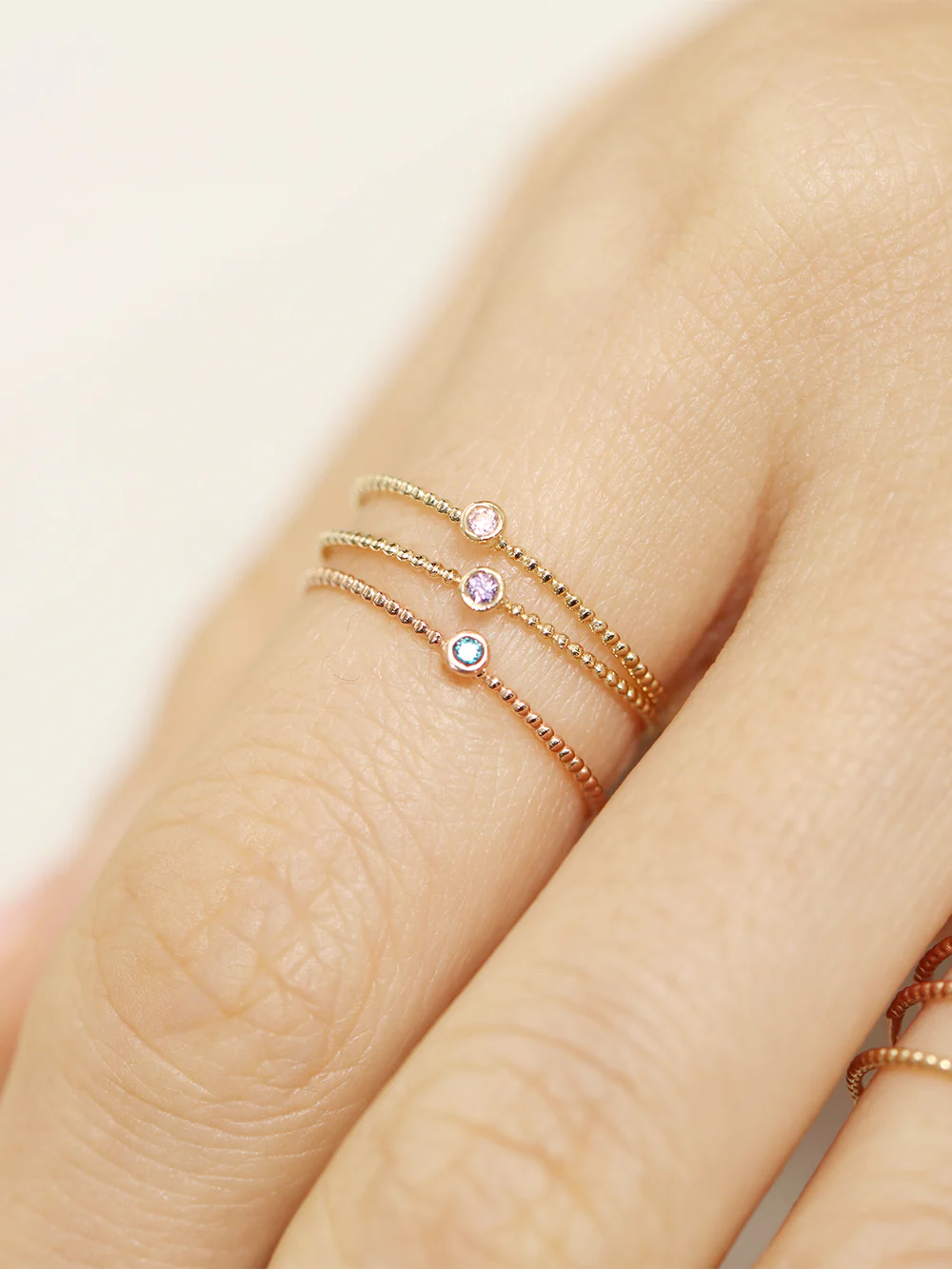 14K 18K Gold Bubble Ball Cubic Layered Ring - Image 4