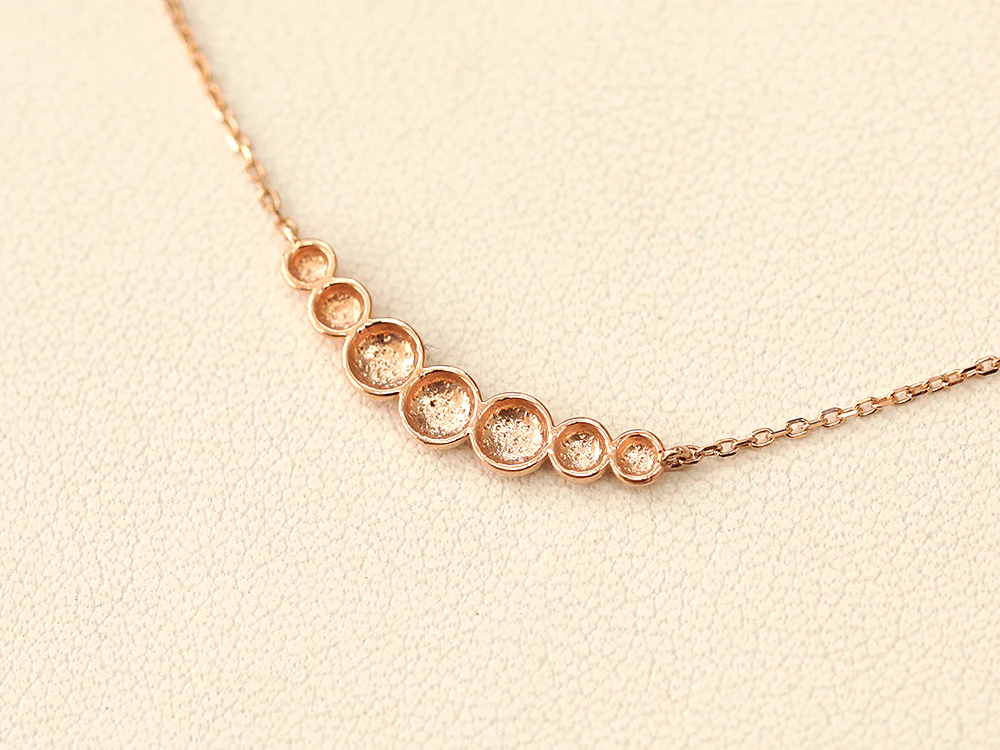 14K 18K Gold Bubble Ball Cutting Necklace - Image 12