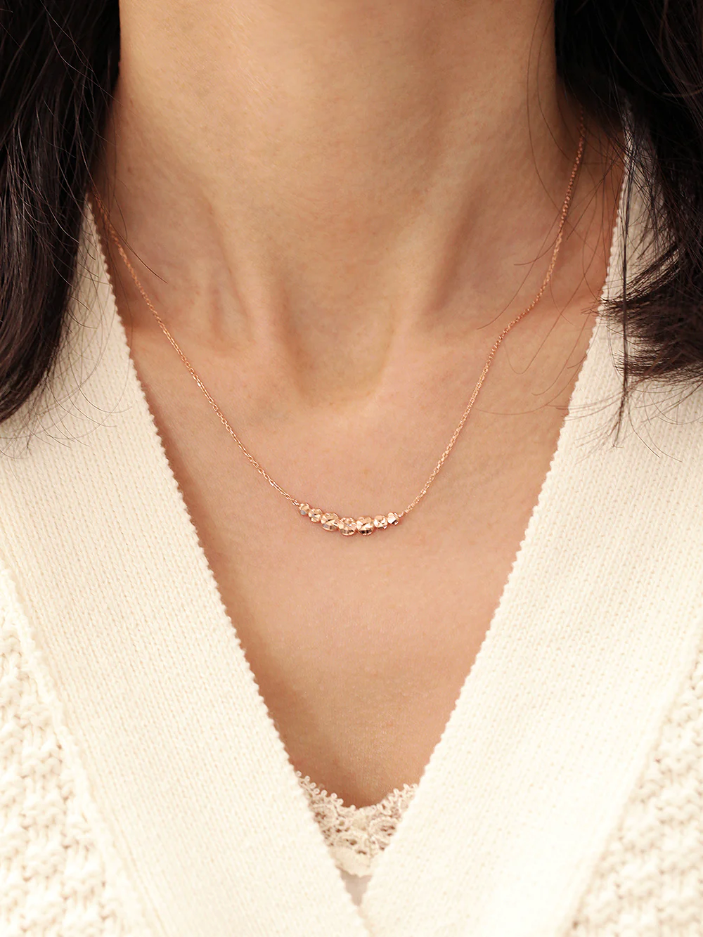 14K 18K Gold Bubble Ball Cutting Necklace - Image 3