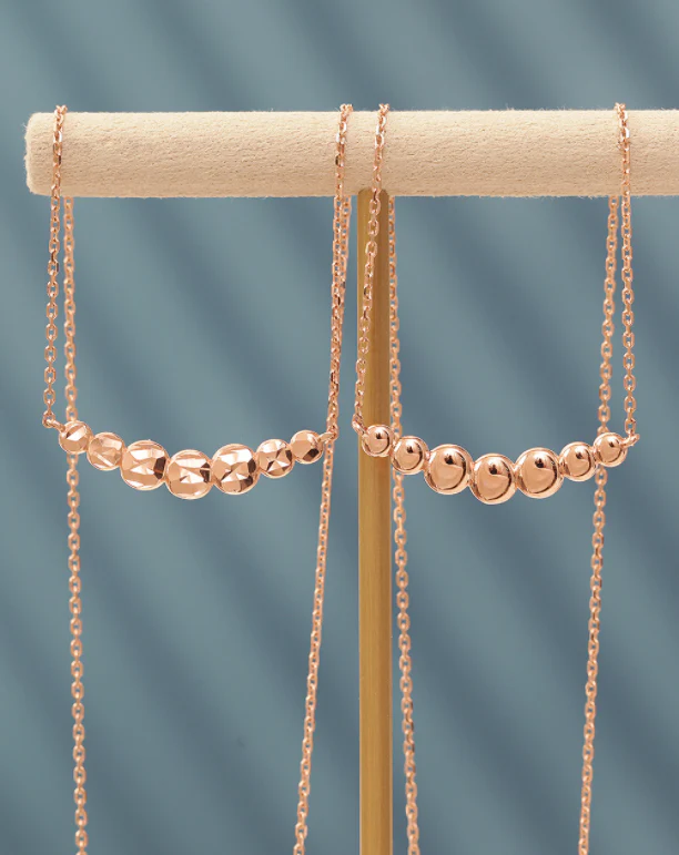 14K 18K Gold Bubble Ball Cutting Necklace - Image 6