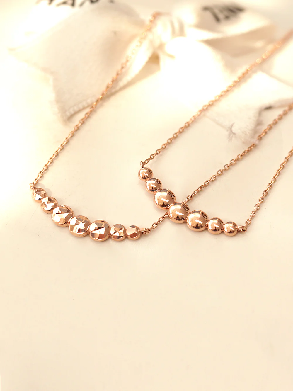 14K 18K Gold Bubble Ball Cutting Necklace - Image 7