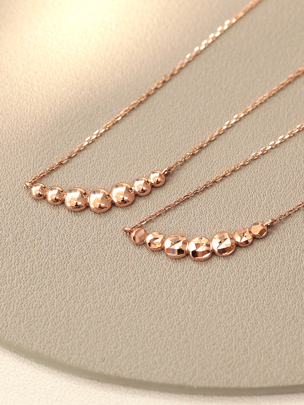 14K 18K Gold Bubble Ball Cutting Necklace - Image 8