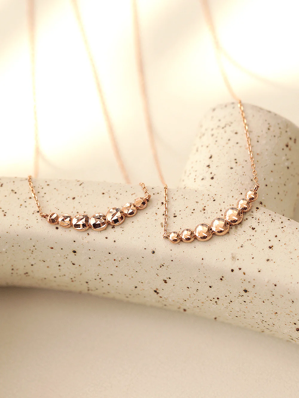 14K 18K Gold Bubble Ball Cutting Necklace - Image 9