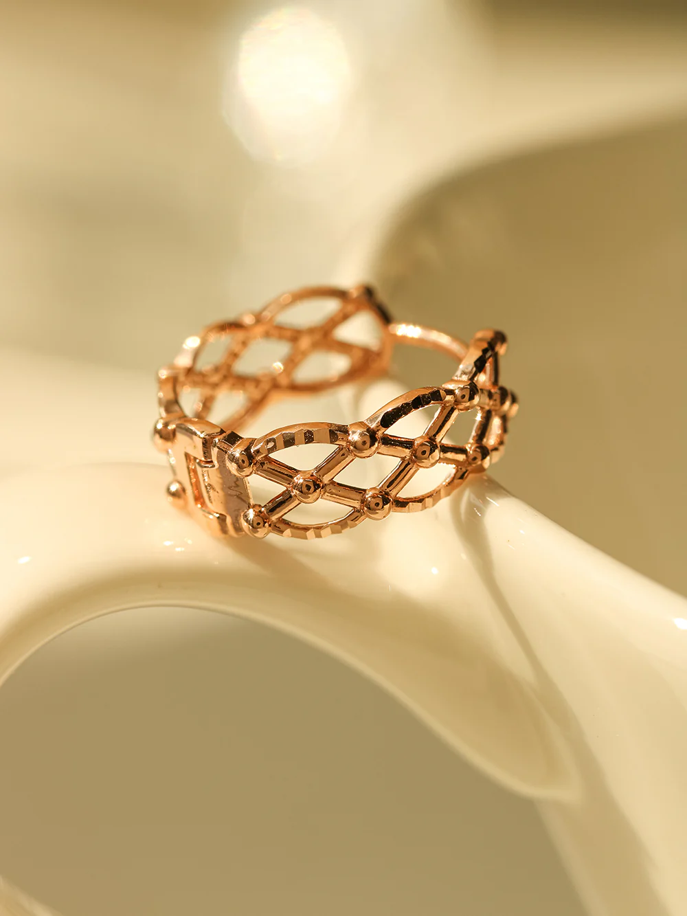 14K 18K Gold Check ball Cartilage Hoop Earring - Image 11