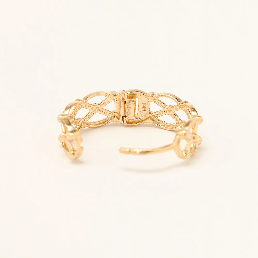 14K 18K Gold Check ball Cartilage Hoop Earring - Image 13