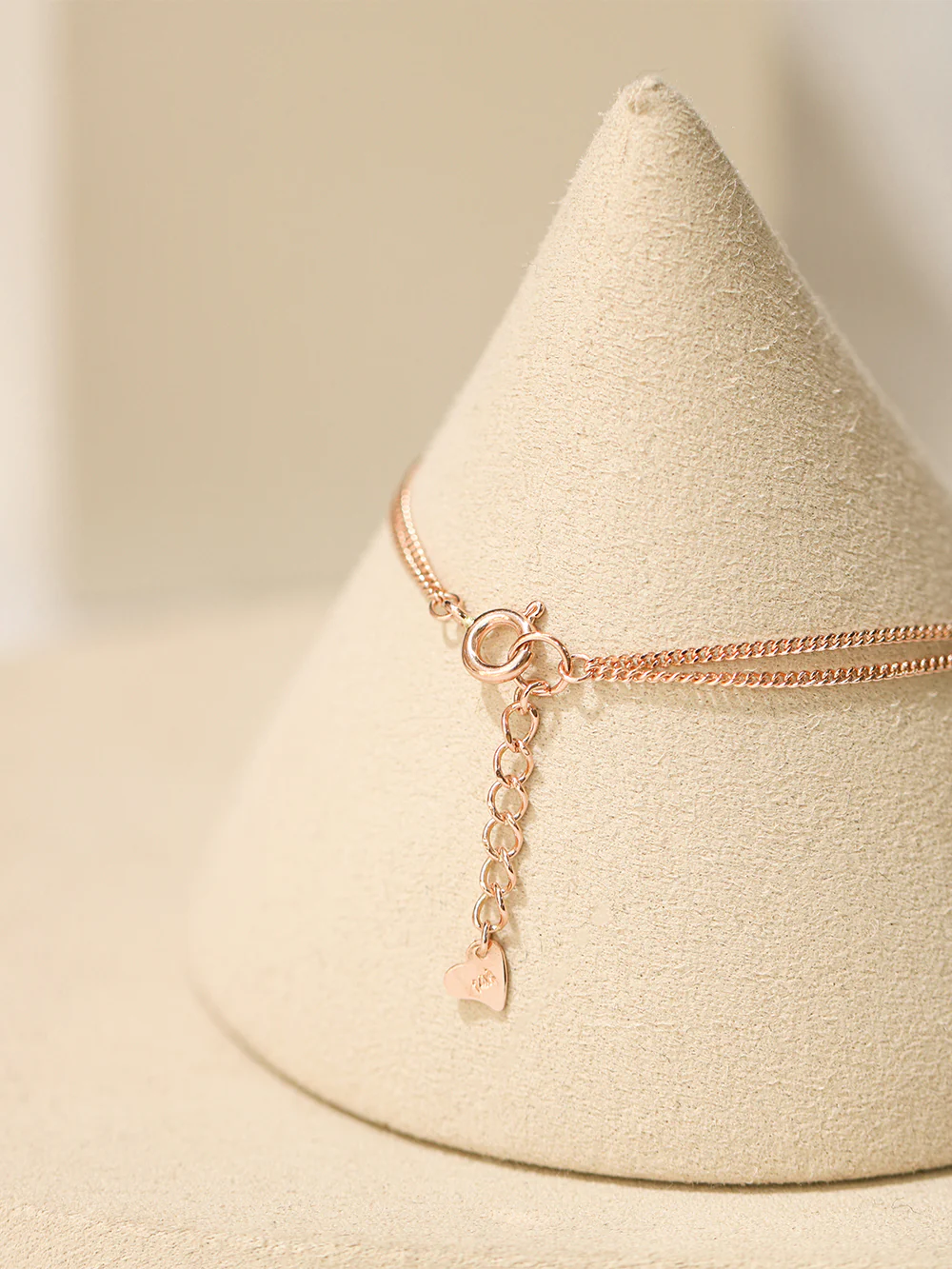 14K 18K Gold Circle Linked Two lines Layered Bracelet - Image 10
