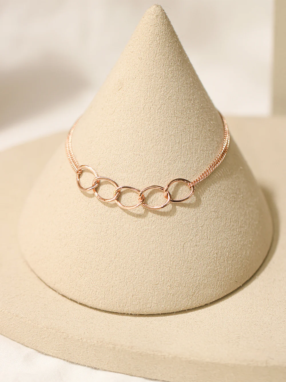 14K 18K Gold Circle Linked Two lines Layered Bracelet - Image 9