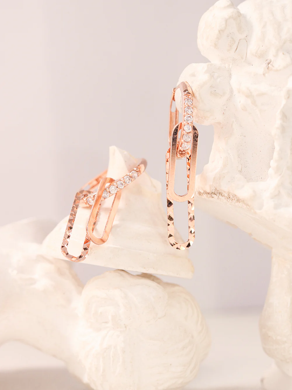 14K 18K Gold Clip Drop Cubic Cartilage Hoop Earring - Image 5