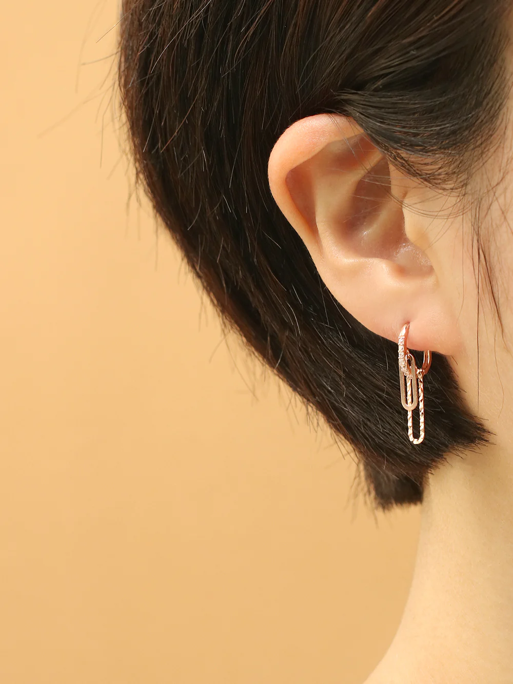 14K 18K Gold Clip Drop Cubic Cartilage Hoop Earring - Image 6