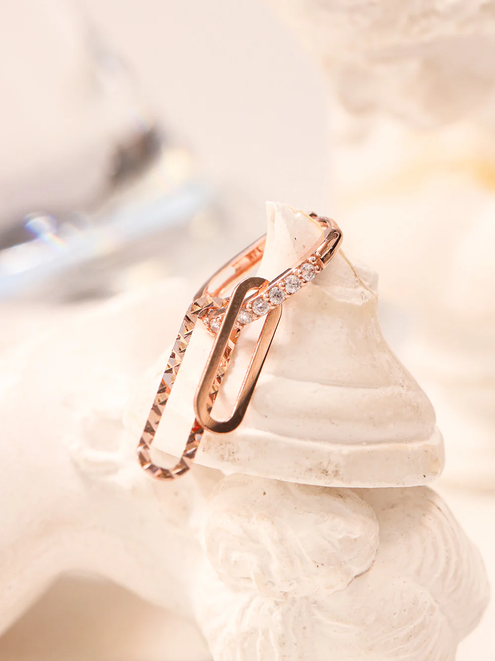 14K 18K Gold Clip Drop Cubic Cartilage Hoop Earring - Image 7