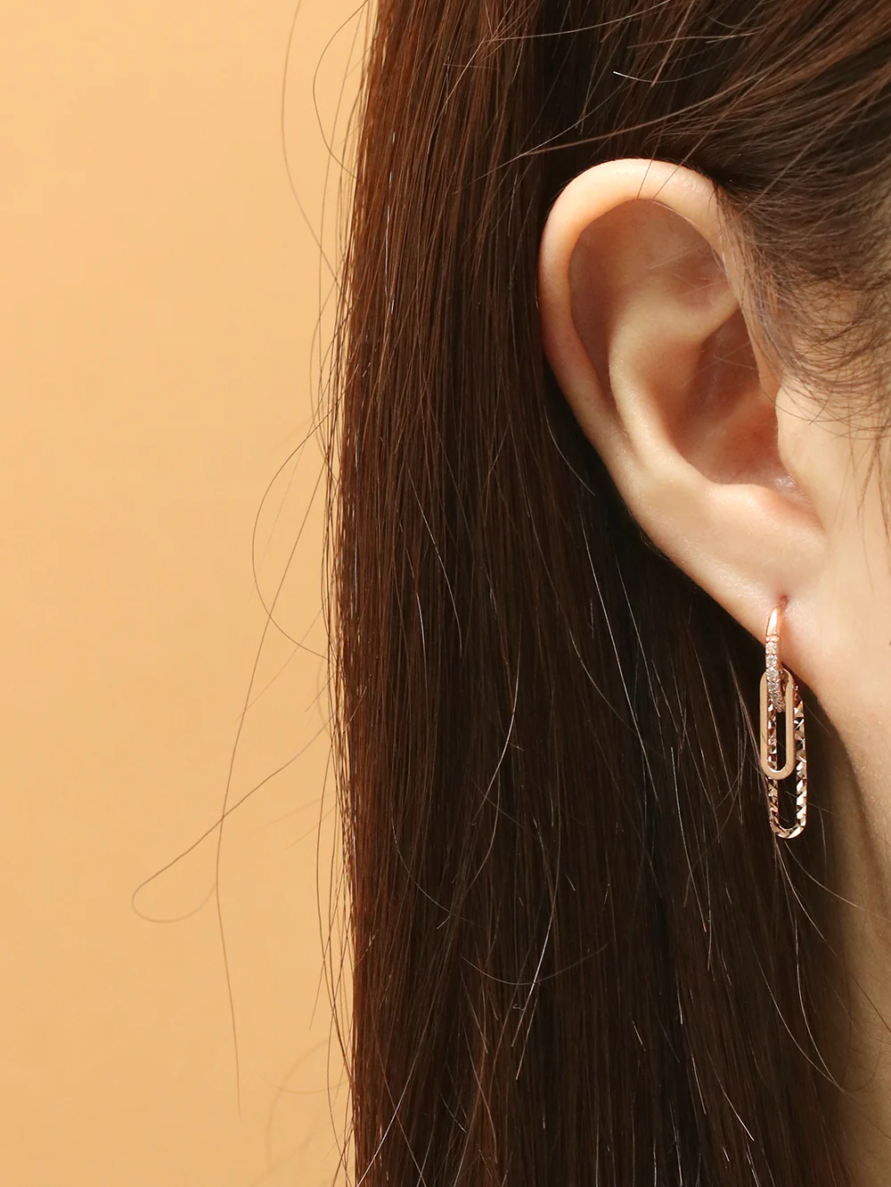 14K 18K Gold Clip Drop Cubic Cartilage Hoop Earring - Image 8