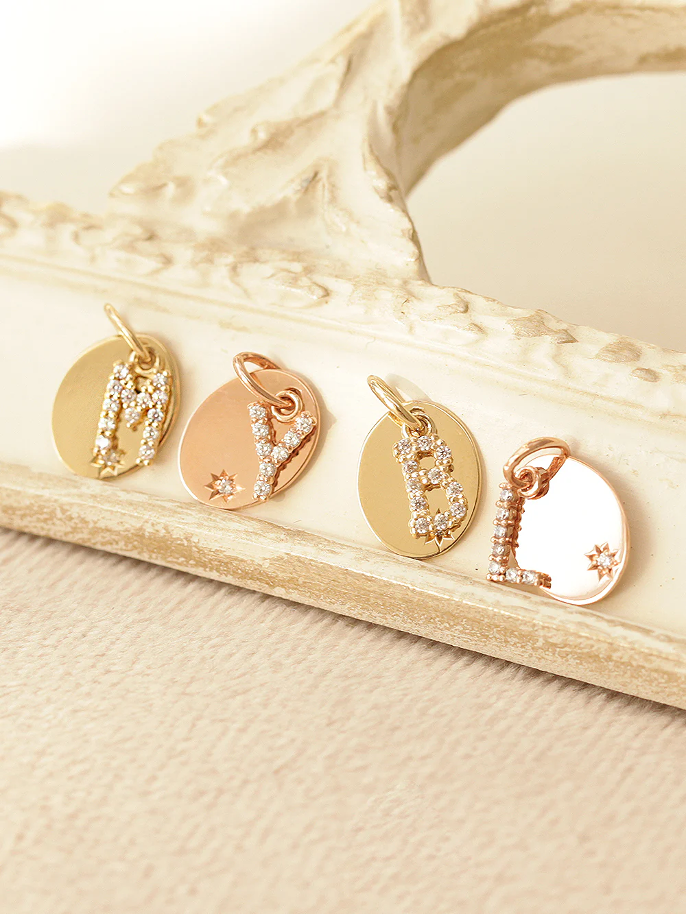14K 18K Gold Coin Initial Necklace - Image 3