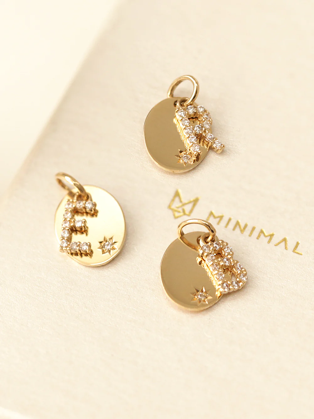 14K 18K Gold Coin Initial Necklace - Image 4