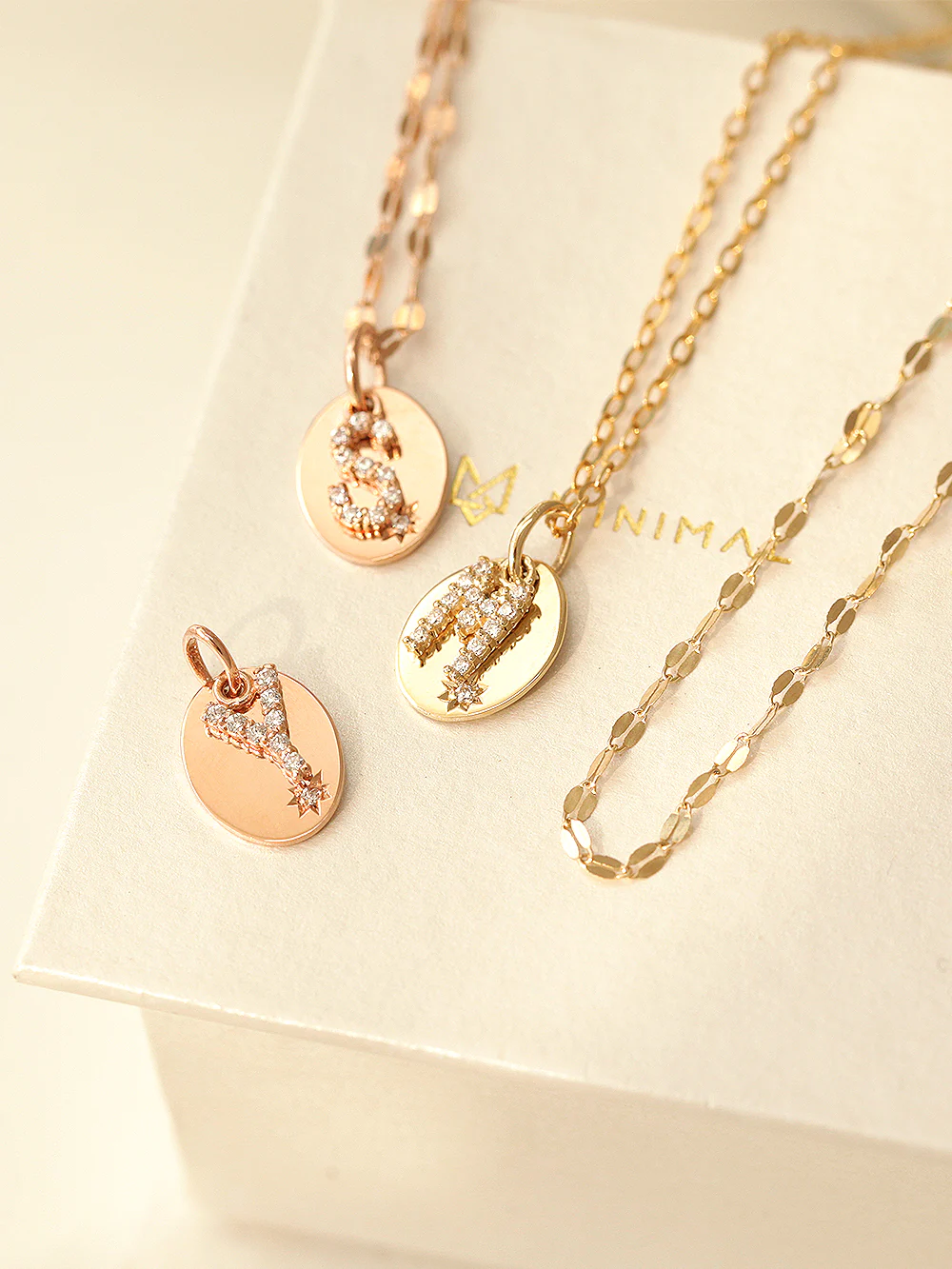 14K 18K Gold Coin Initial Necklace - Image 5