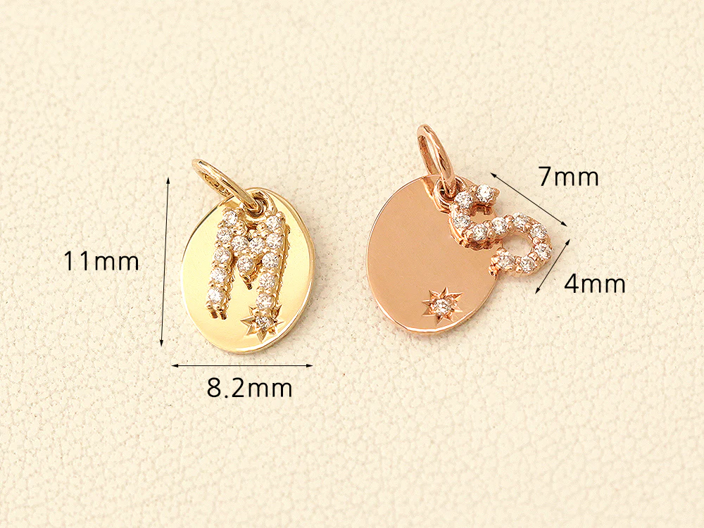 14K 18K Gold Coin Initial Necklace - Image 8
