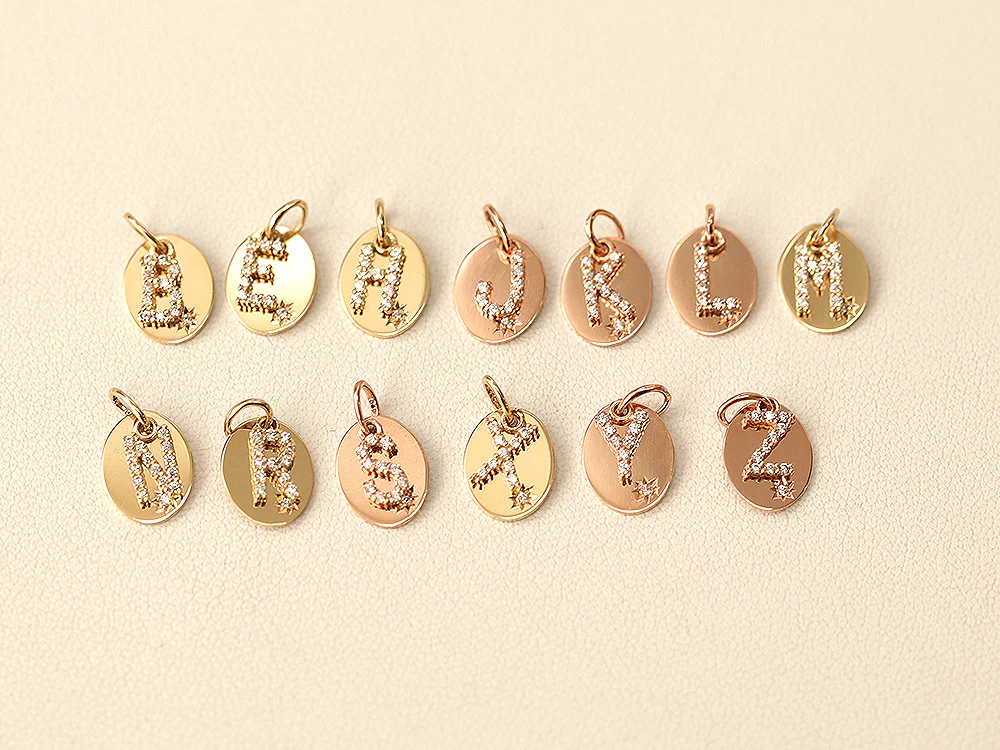14K 18K Gold Coin Initial Necklace - Image 9