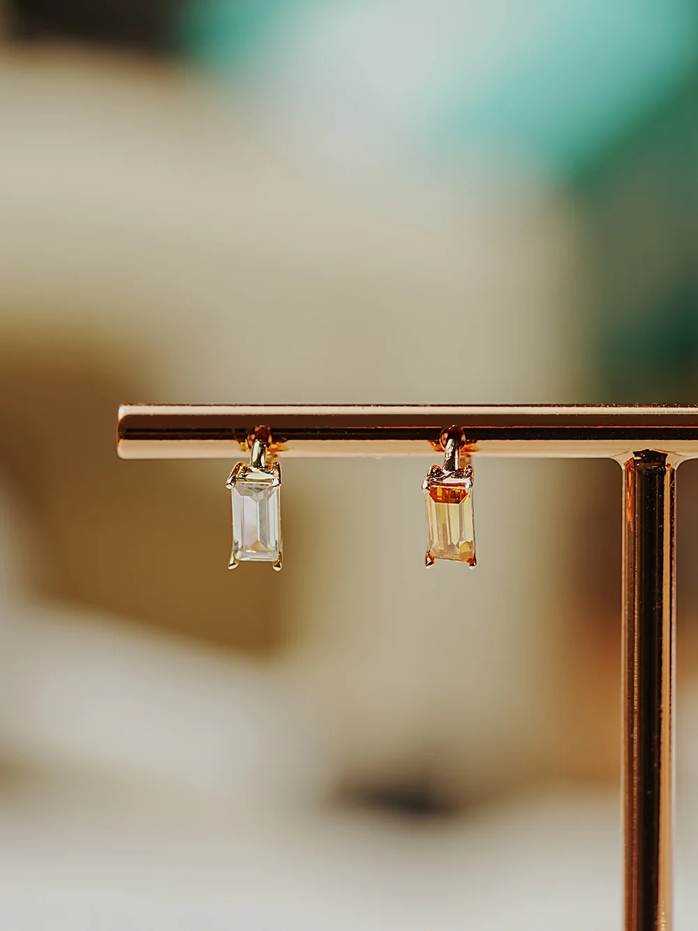 14K 18K Gold Color Baguette Cartilage Hoop Earring - Image 11