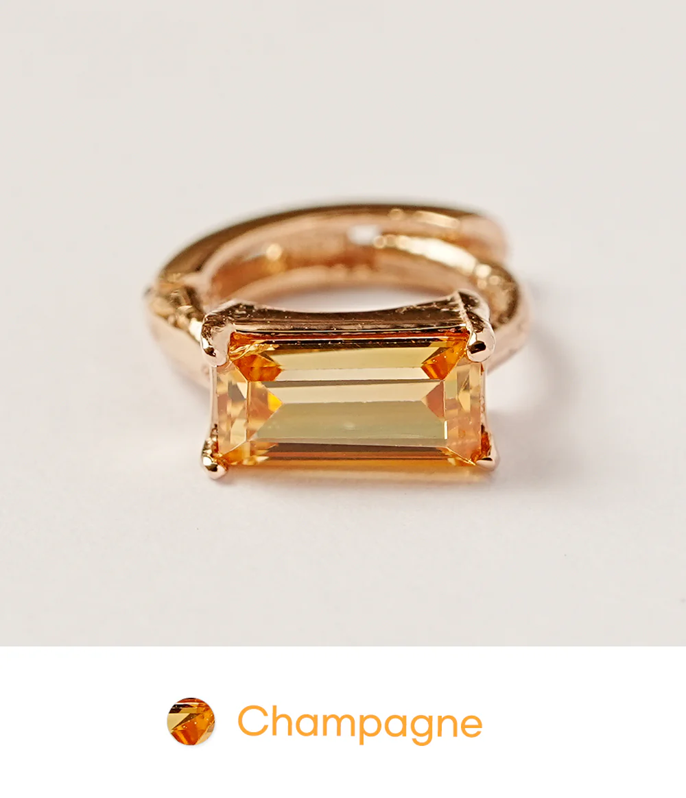 14K 18K Gold Color Baguette Cartilage Hoop Earring - Image 17