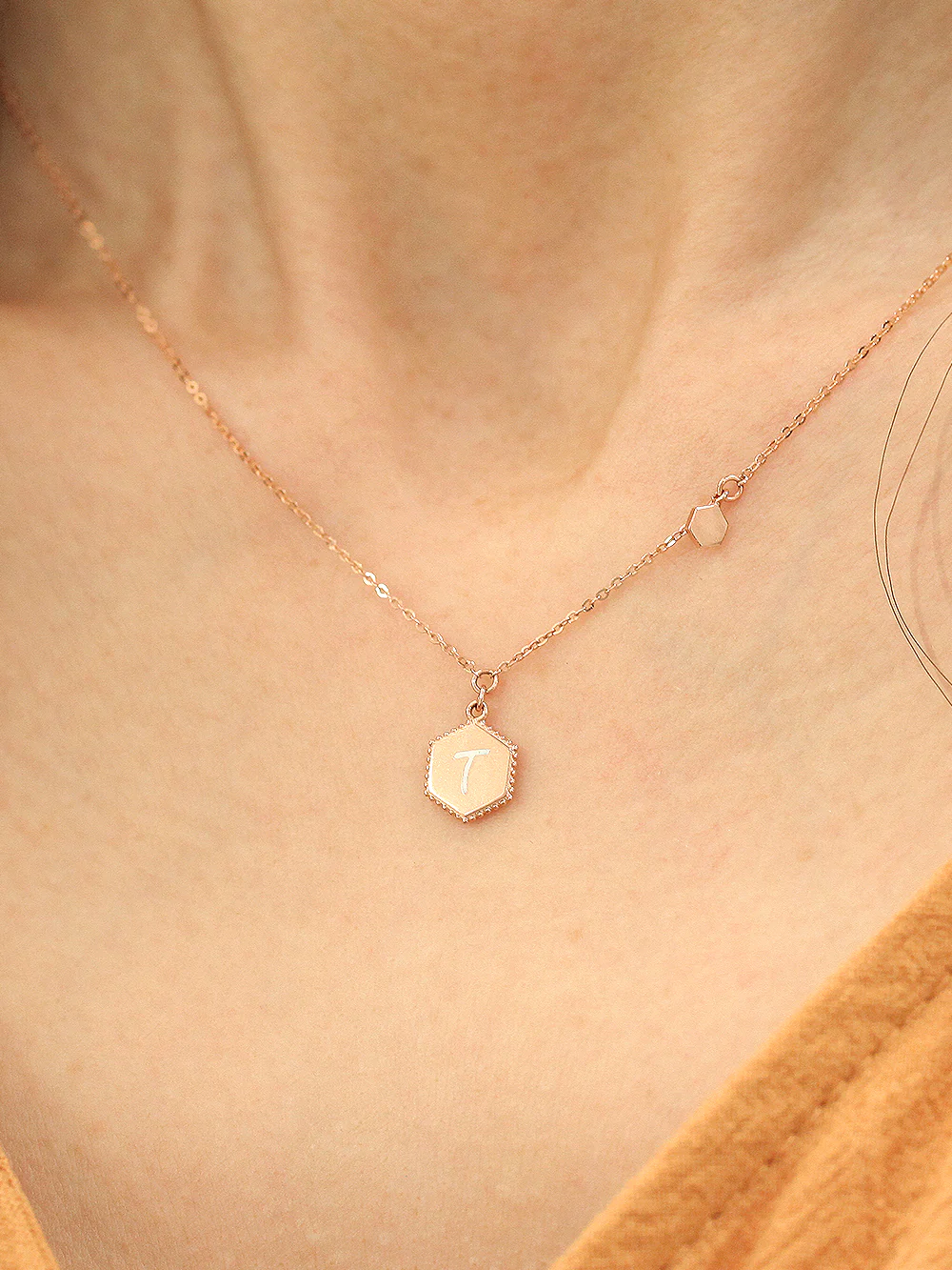 14K 18K Gold Color Initial Necklace - Image 6