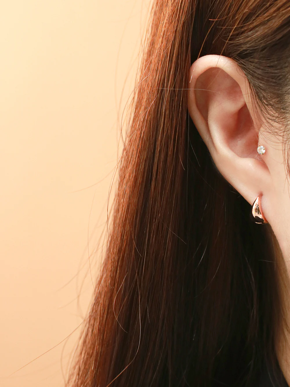 14K 18K Gold Concave Bowl Cartilage Hoop Earring - Image 10