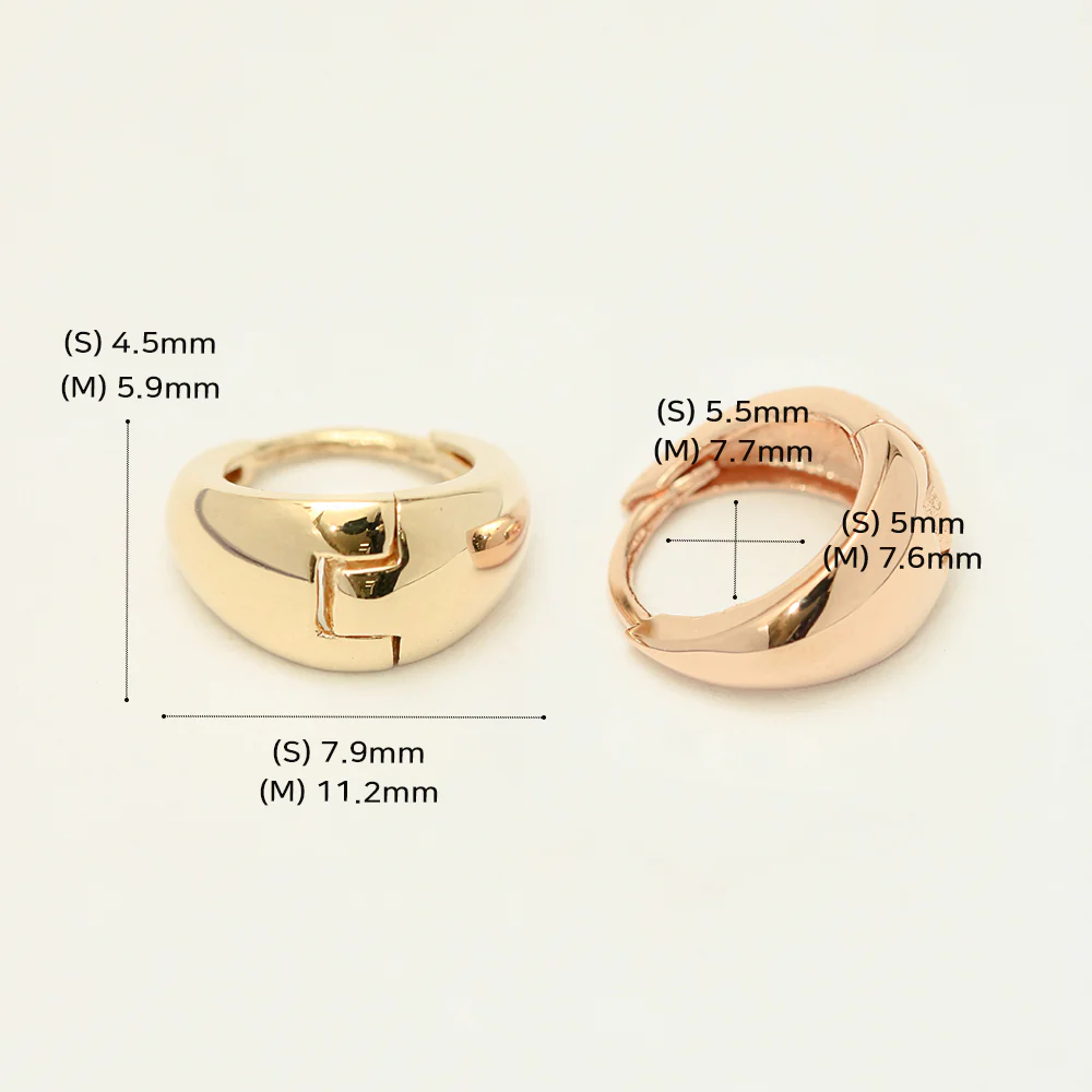 14K 18K Gold Concave Bowl Cartilage Hoop Earring - Image 13